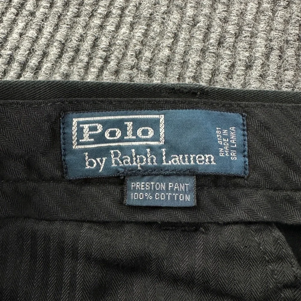 Polo Ralph Lauren Preston Pant Mens 40x30 Black Cotton Chino Straight Trousers